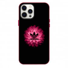 Adidas Phone Case For iPhone Samsung Galaxy Pixel OnePlus Vivo Xiaomi Asus Sony Motorola Nokia - Adidas Logo On Red Lotus Dark Background
