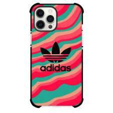 Adidas Phone Case For iPhone Samsung Galaxy Pixel OnePlus Vivo Xiaomi Asus Sony Motorola Nokia - Adidas Logo On Retro-Style Wavy Background