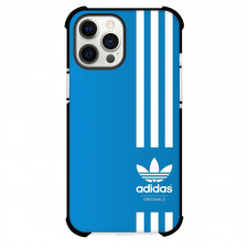 Adidas Phone Case For iPhone Samsung Galaxy Pixel OnePlus Vivo Xiaomi Asus Sony Motorola Nokia - Adidas Logo With Three Stripe On Blue Background