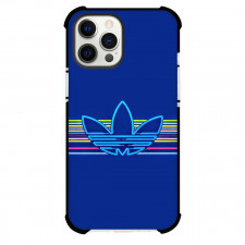 Adidas Phone Case For iPhone Samsung Galaxy Pixel OnePlus Vivo Xiaomi Asus Sony Motorola Nokia - Adidas Neon Logo On Navy Blue Background