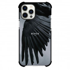 Blvck Paris Phone Case For iPhone Samsung Galaxy Pixel OnePlus Vivo Xiaomi Asus Sony Motorola Nokia - Blvck Paris Logo On Black And White Wings Aesthetic Poster