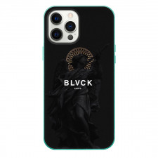 Blvck Paris Phone Case For iPhone Samsung Galaxy Pixel OnePlus Vivo Xiaomi Asus Sony Motorola Nokia - Blvck Paris Logo On A Dark Angel Statue Background