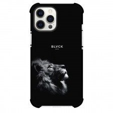 Blvck Paris Phone Case For iPhone Samsung Galaxy Pixel OnePlus Vivo Xiaomi Asus Sony Motorola Nokia - Blvck Paris Logo And Lion Looking Up Solid Black Background