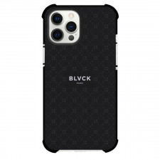 Blvck Paris Phone Case For iPhone Samsung Galaxy Pixel OnePlus Vivo Xiaomi Asus Sony Motorola Nokia - Blvck Paris Logo On Blvck Monogram Pattern Art Black Background