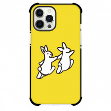 FR2 Phone Case For iPhone Samsung Galaxy Pixel OnePlus Vivo Xiaomi Asus Sony Motorola Nokia - FR2 Two Rabbit Playing On Yellow Background