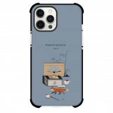 Maison Kitsune Phone Case For iPhone Samsung Galaxy Pixel OnePlus Vivo Xiaomi Asus Sony Motorola Nokia - Maison Kitsune Logo Blue Background