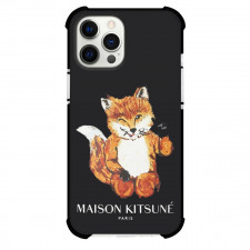 Maison Kitsune Phone Case For iPhone Samsung Galaxy Pixel OnePlus Vivo Xiaomi Asus Sony Motorola Nokia - Maison Kitsune Logo Portrait Black Background