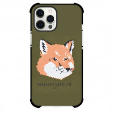 Maison Kitsune Phone Case For iPhone Samsung Galaxy Pixel OnePlus Vivo Xiaomi Asus Sony Motorola Nokia - Maison Kitsune Logo Side Portrait Green Background