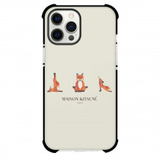 Maison Kitsune Phone Case For iPhone Samsung Galaxy Pixel OnePlus Vivo Xiaomi Asus Sony Motorola Nokia - Maison Kitsune Logo Yoga Pose White Background