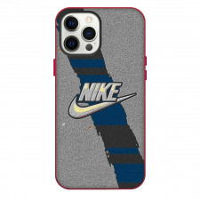 Nike Phone Case For iPhone Samsung Galaxy Pixel OnePlus Vivo Xiaomi Asus Sony Motorola Nokia - Nike Fan Made Logo On Gray Stripe Background