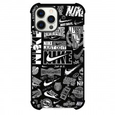 Nike Phone Case For iPhone Samsung Galaxy Pixel OnePlus Vivo Xiaomi Asus Sony Motorola Nokia - Nike Just Do It Stickers On Black Background