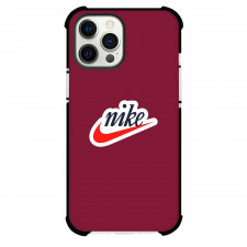 Nike Phone Case For iPhone Samsung Galaxy Pixel OnePlus Vivo Xiaomi Asus Sony Motorola Nokia - Nike Logo Sticker On Dark Red Background