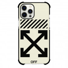 OFF-White Case For iPhone Samsung Galaxy Pixel OnePlus Vivo Xiaomi Asus Sony Motorola Nokia - Off Logo In Beige Background