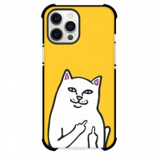Ripndip Phone Case For iPhone Samsung Galaxy Pixel OnePlus Vivo Xiaomi Asus Sony Motorola Nokia - Ripndip Middle Finger Cat On Yellow Background