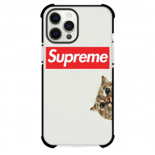 Supreme Case For iPhone Samsung Galaxy Pixel OnePlus Vivo Xiaomi Asus Sony Motorola Nokia - Series Logo Cat Peek