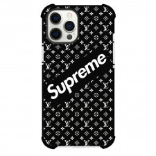 Supreme Case For iPhone Samsung Galaxy Pixel OnePlus Vivo Xiaomi Asus Sony Motorola Nokia - Series Logo Pattern In Black Background