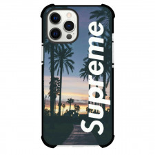 Supreme Case For iPhone Samsung Galaxy Pixel OnePlus Vivo Xiaomi Asus Sony Motorola Nokia - Series Logo In Sunset Background