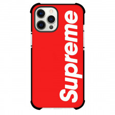 Supreme Case For iPhone Samsung Galaxy Pixel OnePlus Vivo Xiaomi Asus Sony Motorola Nokia - Series Logo Vertical In Red Background