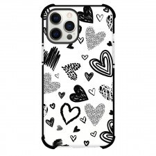 Black And White Heart Phone Case For iPhone Samsung Galaxy Pixel OnePlus Vivo Xiaomi Asus Sony Motorola Nokia - Black And White Heart Background