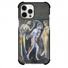 Ernst Ludwig Kirchner The Dance Between The Women Phone Case For iPhone and Samsung Galaxy Devices - The Dance Between The Women Painting Expressionist Artwork