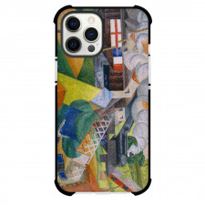 Gino Severini Red Cross Train Passing A Village Phone Case For iPhone and Samsung Galaxy Devices - Red Cross Train Passing A Village Painting Futurism Artwork