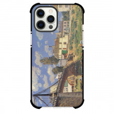 Alfred Sisley Bridge At Villeneuve Phone Case For iPhone and Samsung Galaxy Devices - Bridge At Villeneuve Painting Impressionist Artwork