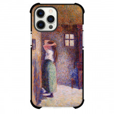Camille Pissarro Young Peasant At Her Toilette Phone Case For iPhone and Samsung Galaxy Devices - Young Peasant At Her Toilette Painting Impressionist Artwork