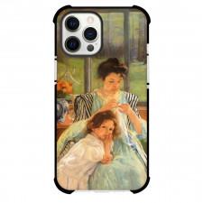 Mary Cassatt Young Mother Sewing Phone Case For iPhone and Samsung Galaxy Devices - Young Mother Sewing Painting Impressionist Artwork