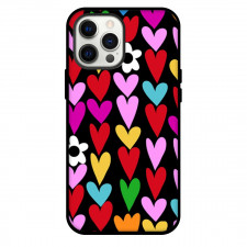 Love Hearts Pink Fleece Phone Case For iPhone Samsung Galaxy Pixel OnePlus Vivo Xiaomi Asus Sony Motorola Nokia - Love Hearts Pink Fabric Pattern Art