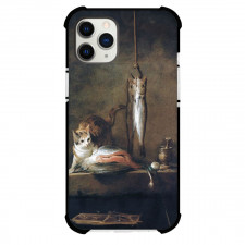 Jean-Baptiste-Simeon Chardin Still Life With Cat And Fish Phone Case For iPhone and Samsung Galaxy Devices - Still Life With Cat And Fish Painting Rococo Artwork