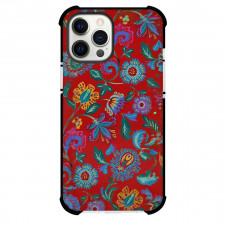 Casely Art Pattern Phone Case For iPhone Samsung Galaxy Pixel OnePlus Vivo Xiaomi Asus Sony Motorola Nokia - Casely Floral Girly Art On Red Background