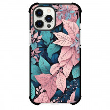 Floral Pattern Art Phone Case For iPhone Samsung Galaxy Pixel OnePlus Vivo Xiaomi Asus Sony Motorola Nokia - Floral Pattern Blue And Pink Leaves Poster