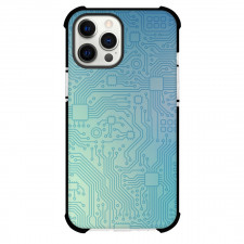 Art Pattern Case For iPhone Samsung Galaxy Pixel OnePlus Vivo Xiaomi Asus Sony Motorola Nokia - Circuit Diagram Teal Background