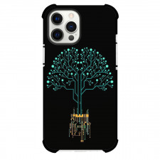 Art Pattern Case For iPhone Samsung Galaxy Pixel OnePlus Vivo Xiaomi Asus Sony Motorola Nokia - Tech Tree Black Background
