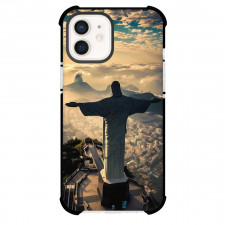 Famous Attraction Phone Case For iPhone Samsung Galaxy Pixel OnePlus Vivo Xiaomi Asus Sony Motorola Nokia - Christ The Redeemer Statue Facing The City Illustration