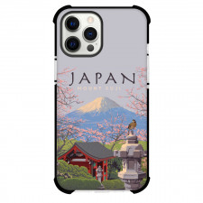 Famous Attraction Phone Case For iPhone Samsung Galaxy Pixel OnePlus Vivo Xiaomi Asus Sony Motorola Nokia - Japan Fuji Mountain Background A Bird Siting On Japanese Stone Lantern