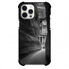 Famous Attraction Phone Case For iPhone Samsung Galaxy Pixel OnePlus Vivo Xiaomi Asus Sony Motorola Nokia - Petra Jordan The Treasure In Black And White