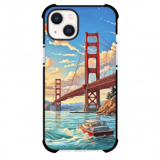 Famous Attraction Phone Case For iPhone Samsung Galaxy Pixel OnePlus Vivo Xiaomi Asus Sony Motorola Nokia - Boat With San Francisco Bridge Anime Digital Art