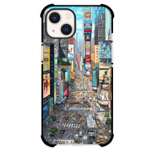 Famous Attraction Phone Case For iPhone Samsung Galaxy Pixel OnePlus Vivo Xiaomi Asus Sony Motorola Nokia - USA Time Square At Busy Time Illustration Art