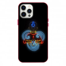 Avatar The Last Airbender Aang Phone Case For iPhone Samsung Galaxy Pixel OnePlus Vivo Xiaomi Asus Sony Motorola Nokia - Aang Neon Line Art On Black Background