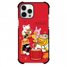 B Duck Phone Case For iPhone Samsung Galaxy Pixel OnePlus Vivo Xiaomi Asus Sony Motorola Nokia - B Duck Characters PLaying Music On Red Background