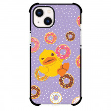 B Duck Phone Case For iPhone Samsung Galaxy Pixel OnePlus Vivo Xiaomi Asus Sony Motorola Nokia - B Duck And Donut On Purple Background