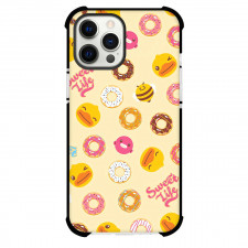 B Duck Phone Case For iPhone Samsung Galaxy Pixel OnePlus Vivo Xiaomi Asus Sony Motorola Nokia - B Duck Sweet Life Donut Pattern Art On Beige Background