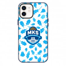 MKS Dabrowa Gornicza Phone Case For iPhone Samsung Galaxy Pixel OnePlus Vivo Xiaomi Asus Sony Motorola Nokia - MKS Dabrowa Gornicza Logo On Blue Leaf Pattern Art Background