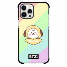BT21 Chimmy Phone Case For iPhone Samsung Galaxy Pixel OnePlus Vivo Xiaomi Asus Sony Motorola Nokia - Chimmy Avatar On Rainbow Background