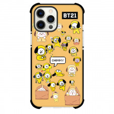 BT21 Chimmy Phone Case For iPhone Samsung Galaxy Pixel OnePlus Vivo Xiaomi Asus Sony Motorola Nokia - Chimmy Dancing On Yellow Background