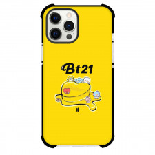 BT21 Chimmy Phone Case For iPhone Samsung Galaxy Pixel OnePlus Vivo Xiaomi Asus Sony Motorola Nokia - Chimmy And Line Friends On The Butter Yellow Background
