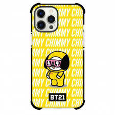 BT21 Chimmy Phone Case For iPhone Samsung Galaxy Pixel OnePlus Vivo Xiaomi Asus Sony Motorola Nokia - Chimmy Standing On Yellow Word Art Background