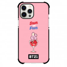 BT21 Cooky Phone Case For iPhone Samsung Galaxy Pixel OnePlus Vivo Xiaomi Asus Sony Motorola Nokia - Cooky Sun And Fun Pink Background