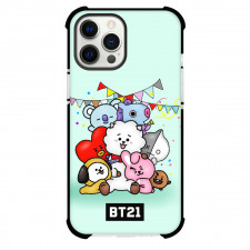BT21 Phone Case For iPhone Samsung Galaxy Pixel OnePlus Vivo Xiaomi Asus Sony Motorola Nokia - BT21 Illustration Art On Cyan Background